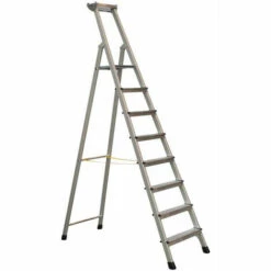 Zarges Genietete Stehleiter, Eloxiert XLstep S 8 Stufen