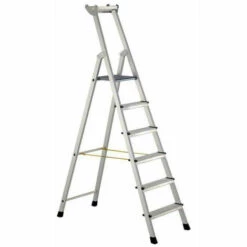 Zarges Genietete Stehleiter, Eloxiert XLstep S 6 Stufen