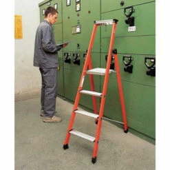 Zarges Gebördelte Kunststoff-Stehleiter EFAmix S In GFK-Mischbauweise 4 Stufen -Leitern Verkaufsladen 8617898 4