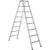 Zarges Gebördelte Stehleiter, Eloxiert Saferstep B 2x14 Stufen