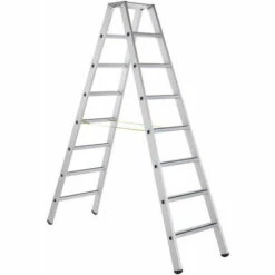Zarges Gebördelte Stehleiter, Eloxiert Saferstep B 2x14 Stufen