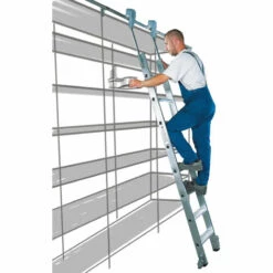 G&UUML;NZBURGER STEIGTECHNIK Günzburger Aluminium-Regalleiter Fahrbar Mit Relax Step 6 Stufen -Leitern Verkaufsladen 8618017 4