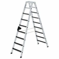 GÜNZBURGER STEIGTECHNIK Günzburger Stehleiter Beidseitig Begehbar Mit Clip-step R13 2x9 Stufen