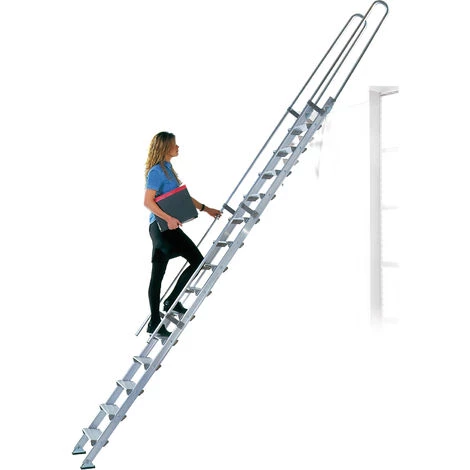 Facal S15/22 Regaleinhängeleiter Ohne Traverse Aluminium S600 7 Stufen 1 Facal S15/22 Regaleinhängeleiter Ohne Traverse Aluminium S600 7 Stufen