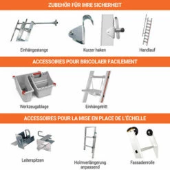 LEITER EXPERTEN - MATISERE Alu-Anlegeleiter 5,80m, 20 Sprossen, Für Profi, 7 Jahre Garantie - 8120 -Leitern Verkaufsladen 9752026 5