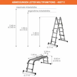 CENTAURE Universal-leiter Solucio 4teilig Einstellbare Höhe Für Alle Anwendungen - 450711 -Leitern Verkaufsladen 9752077 3