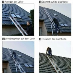 LEITER EXPERTEN - MATISERE Dachdeckerleiter Mit Holzprofilen 3m, Sprossenabstand 25cm - DL12 -Leitern Verkaufsladen 9752198 3