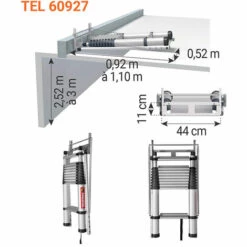 LEITER EXPERTEN - MATISERE Teleskop-Dachbodentreppe - Höhe Von 2,31 Bis 2,57m - TEL-60324 7 LEITER EXPERTEN - MATISERE Teleskop-Dachbodentreppe - Höhe Von 2,31 Bis 2,57m - TEL-60324 -Leitern Verkaufsladen 9752208 3