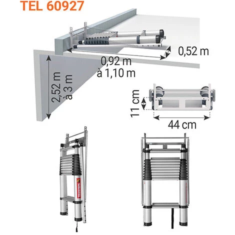 LEITER EXPERTEN - MATISERE Teleskop-Dachbodentreppe - Höhe Von 2,31 Bis 2,57m - TEL-60324 3 LEITER EXPERTEN - MATISERE Teleskop-Dachbodentreppe - Höhe Von 2,31 Bis 2,57m - TEL-60324 – Bild 3