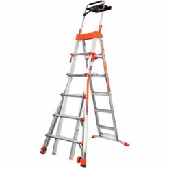 ECHELLE DIRECT - MATISERE Teleskopische Stehleiter 5 Bis 8 Stufen - Maximale Arbeitshöhe 3.74m - LIG-15125