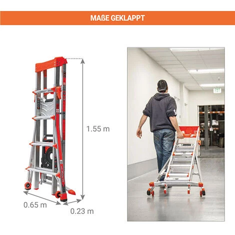 ECHELLE DIRECT - MATISERE Teleskopische Stehleiter 5 Bis 8 Stufen - Maximale Arbeitshöhe 3.74m - LIG-15125 3 ECHELLE DIRECT - MATISERE Teleskopische Stehleiter 5 Bis 8 Stufen - Maximale Arbeitshöhe 3.74m - LIG-15125 – Bild 3