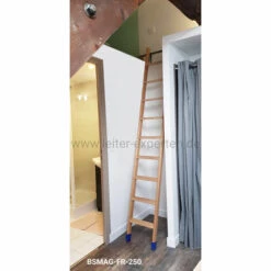 LEITER EXPERTEN - MATISERE Holzleiter 1,25m, Mit 8cm Tiefen Stufen, Rutschfeste Auflegeplatte 48cm Lang, Rutschfeste Lieterschuhen, Stufen Aus Buchenholz, 5 Jahre Garantie - BSMAG-FR-125 -Leitern Verkaufsladen 9752238 3