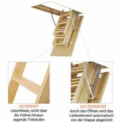 LEITER EXPERTEN - MATISERE Bodentreppe Holz - Deckenöffnung 60 X 120cm - LWS60120-2 -Leitern Verkaufsladen 9752342 4