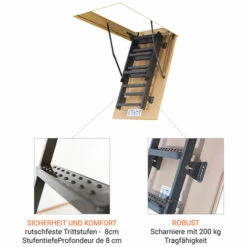 LEITER EXPERTEN - MATISERE Metallleiter - Max. Deckenhöhe 2.80m - Deckenöffnung 60 X 120cm - LMS60120-2 -Leitern Verkaufsladen 9752346 5