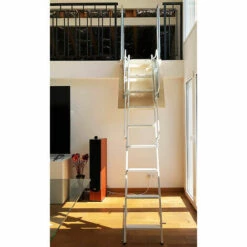 LEITER EXPERTEN - MATISERE Mehrteilige Stufenleiter Klappbar Für Zwischengeschoss - Dachbonleiter Klappbar Weiss - PALCO/P/B