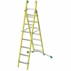 LEITER EXPERTEN - MATISERE GFK-Elektrikerleiter 5,70m Mehrzweck- 2-teilig Geprüft Auf 30.000 Volt - V350-2