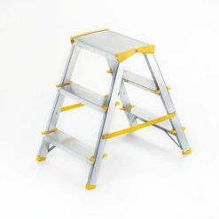 STEHLEITER EXPERTEN - MATISERE Doppelte Stehleiter 2x2 Stufen - Maximale Arbeitshöhe 2.40m - 922