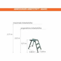 STEHLEITER EXPERTEN - MATISERE Tritt Als Zugang Zu Behältern 3 Stufen - Maximale Arbeitshöhe 2.71m - ABA003 -Leitern Verkaufsladen 9752714 5