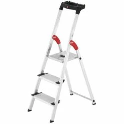 HAILO Stehleiter 3 Stufen - Maximale Arbeitshöhe 2.35m - 8813-001