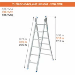 LEITER EXPERTEN - MATISERE Mehrzweckleiter 2-teilig 2x12 Mit Ausgestellter Basis - CBF/2X12 -Leitern Verkaufsladen 9752955 3