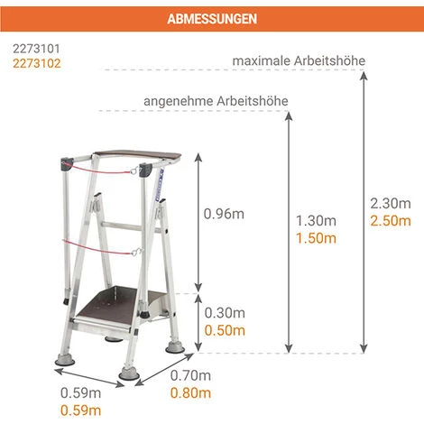 TUBESCA COMABI Warenlager Stehleiter - Maximale Arbeitshöhe 2.30m - 2273101 2 TUBESCA COMABI Warenlager Stehleiter - Maximale Arbeitshöhe 2.30m - 2273101 – Bild 2