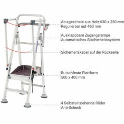 TUBESCA COMABI Warenlager Stehleiter De 2 Stufen - Maximale Arbeitshöhe 2.50m - 2273202 -Leitern Verkaufsladen 9754319 4